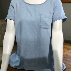 J. Jill chambray top with silken feel; NWT